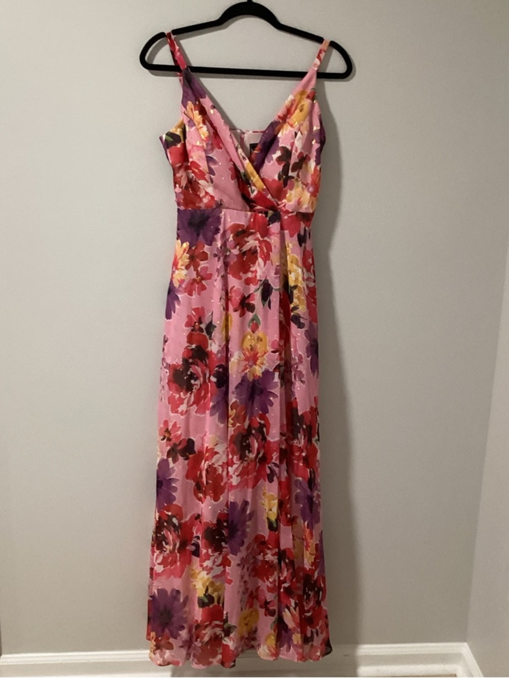 *Night Way Collections Pink Floral Wrap Maxi Dress-C33